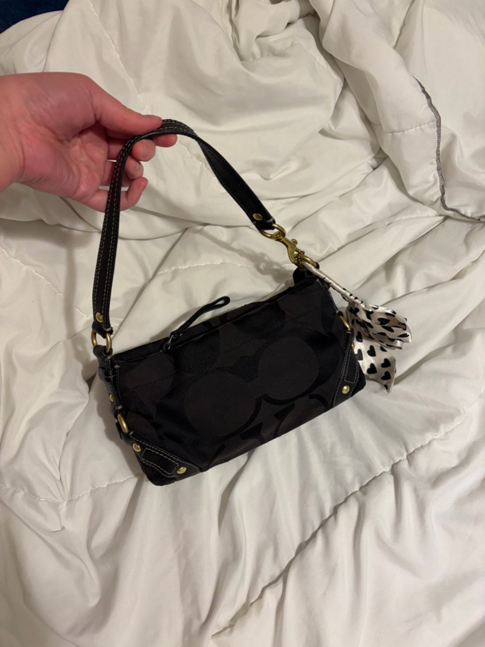Coach Black & brown Mini Carly Shoulder Bag with Gold Hardware - Picture 12 of 16